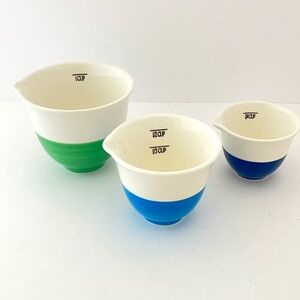 Spouted Measuring Cups - Set of 3 by ALLTRUE Green, Baby Blue & Blue with white